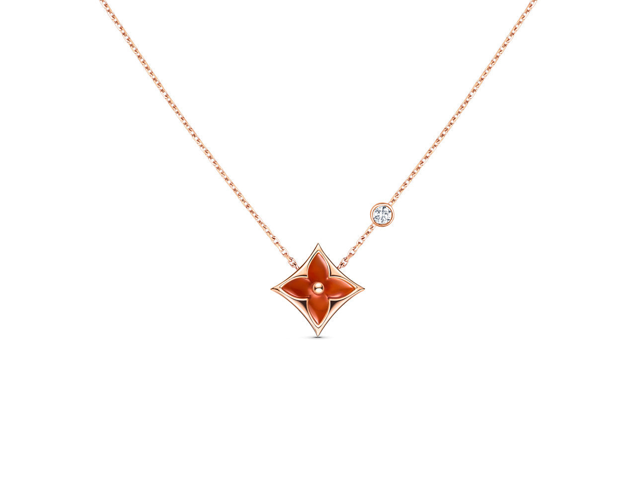 [Vellora Opalyn]STAR NECKLACE PINK GOLD 1 DIAMOND