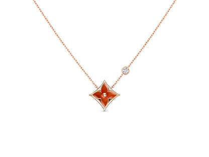 [Vellora Opalyn]STAR NECKLACE PINK GOLD 1 DIAMOND