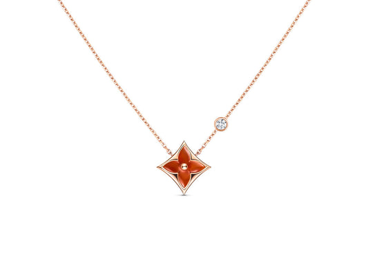 [Vellora Opalyn]STAR NECKLACE PINK GOLD 1 DIAMOND