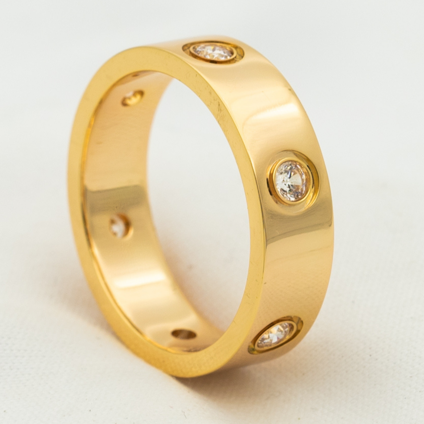 [Vellora Opalyn]LOVE RING 5.5MM 6 DIAMONDS PINK GOLD