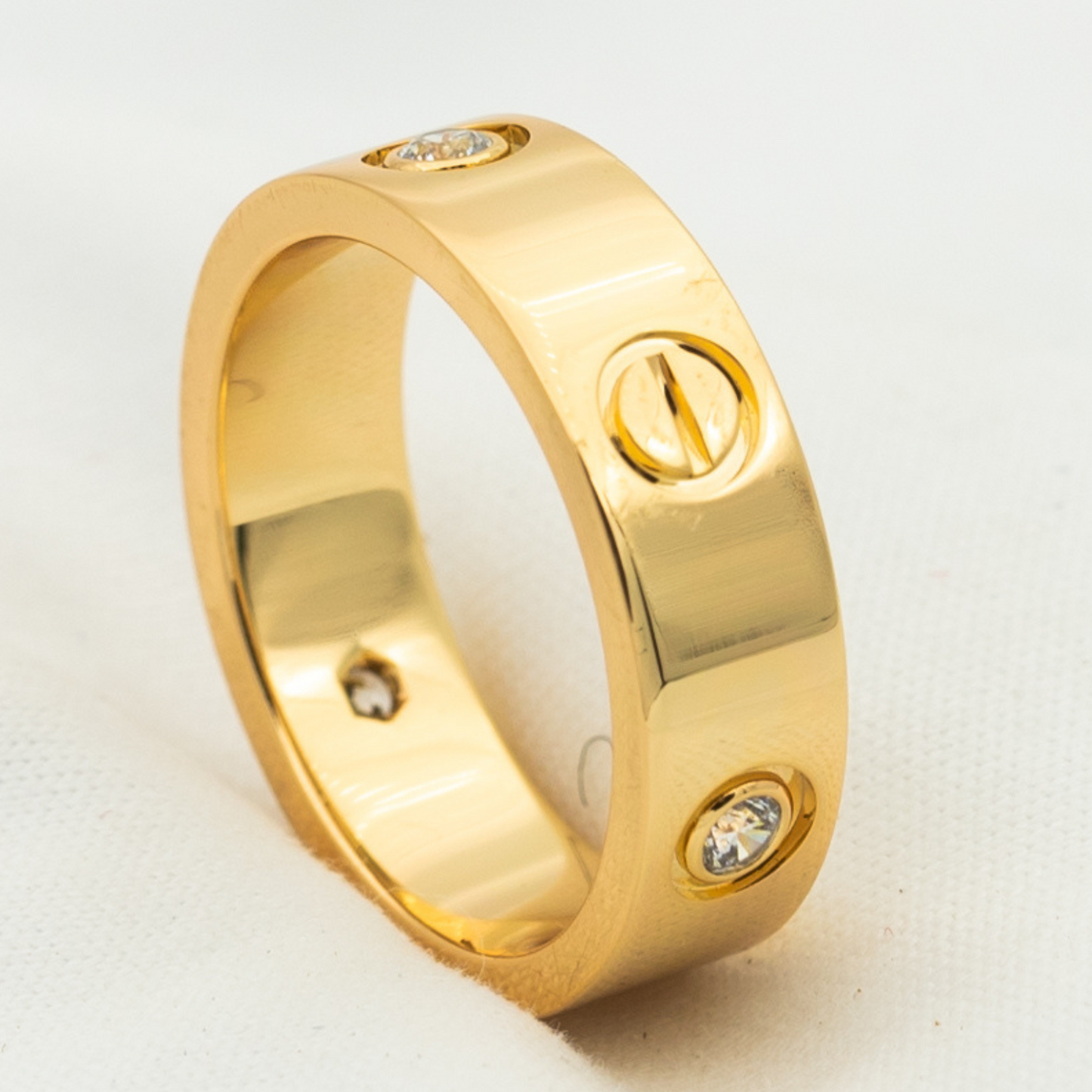 [Vellora Opalyn]LOVE RING 5.5MM 3 DIAMONDS PINK GOLD