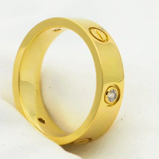 [Vellora Opalyn]LOVE RING 5.5MM 3 DIAMONDS GOLD