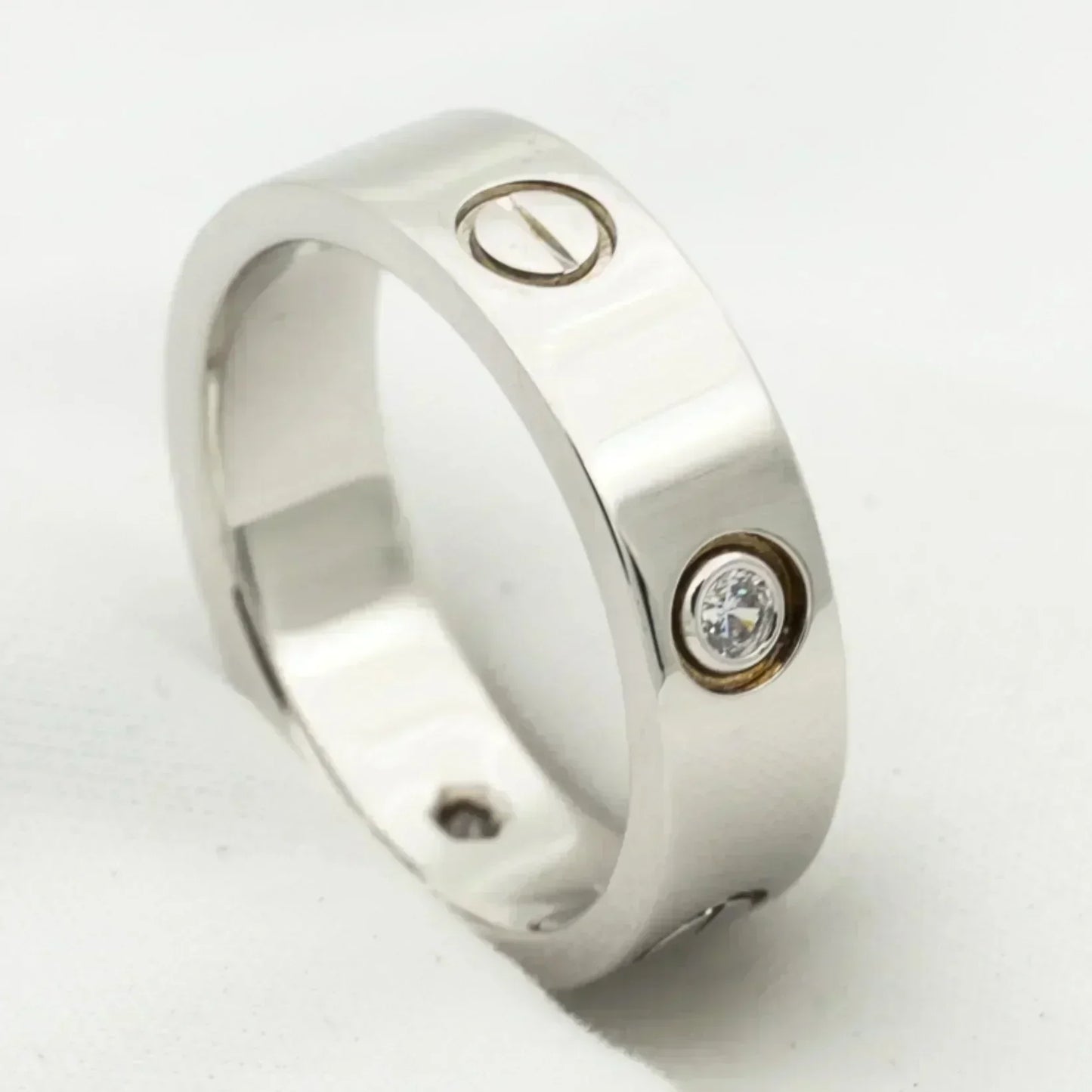 [Vellora Opalyn]LOVE RING 5.5MM 3 DIAMONDS SILVER