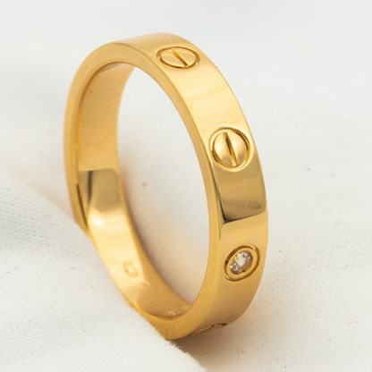[Vellora Opalyn]LOVE RING 4MM 1 DIAMOND PINK GOLD