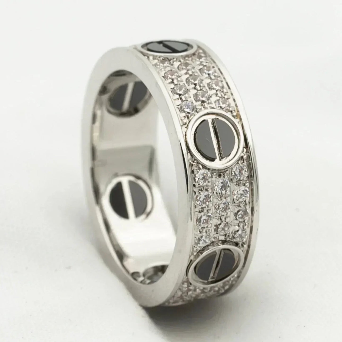 [Vellora Opalyn]LOVE RING 5.5MM DIAMONDS PAVED CERAMIC