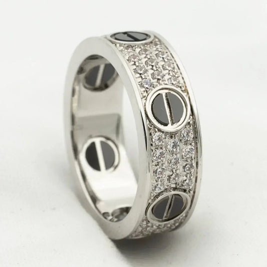 [Vellora Opalyn]LOVE RING 5.5MM DIAMONDS PAVED CERAMIC