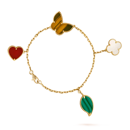 [Vellora Opalyn]LUCKY SPRING 5 MOTIF GOLD BRACELET