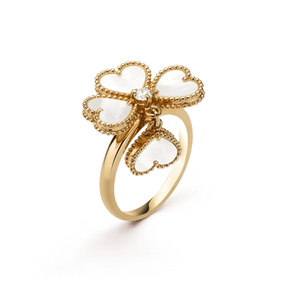 [Vellora Opalyn]SWEET CLOVER WHITE MOP RING