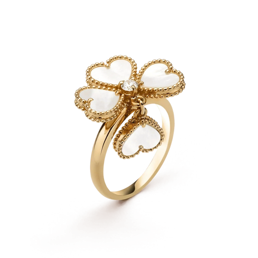 [Vellora Opalyn]SWEET CLOVER WHITE MOP RING