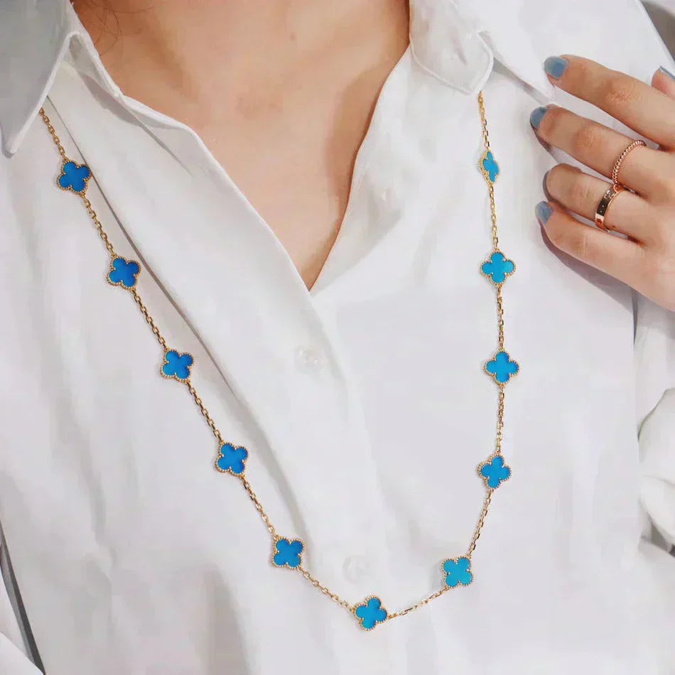 [Vellora Opalyn]CLOVER 20 MOTIFS TURQUOISE GOLD