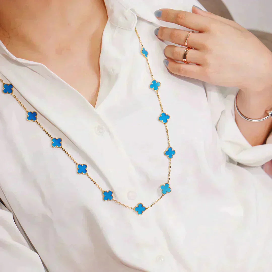 [Vellora Opalyn]CLOVER 20 MOTIFS TURQUOISE GOLD