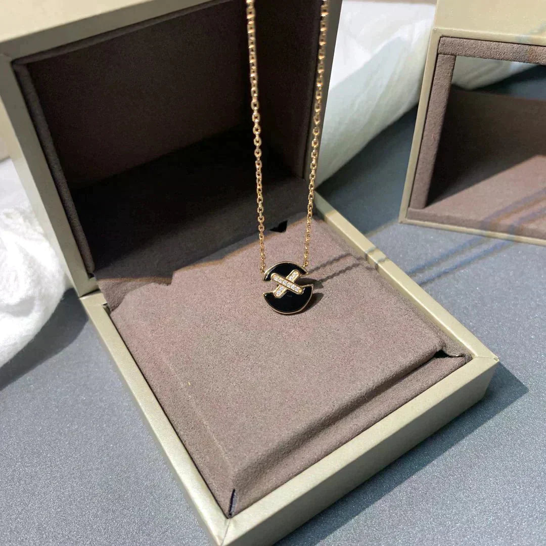 [Vellora Opalyn]JEUX DE ROSE GOLD DIAMOND NECKLACE