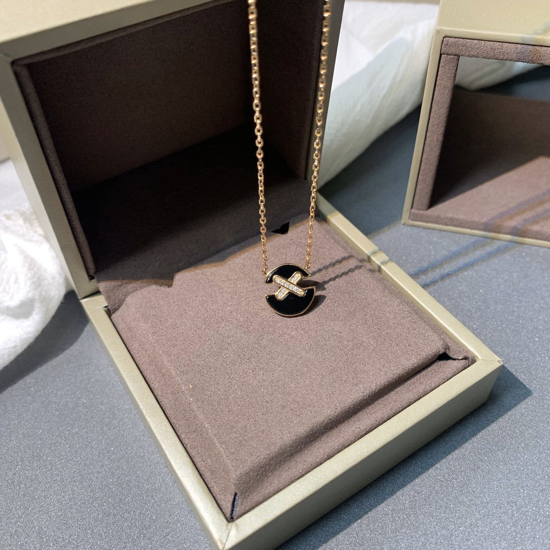 [Vellora Opalyn]JEUX DE PINK GOLD DIAMOND NECKLACE