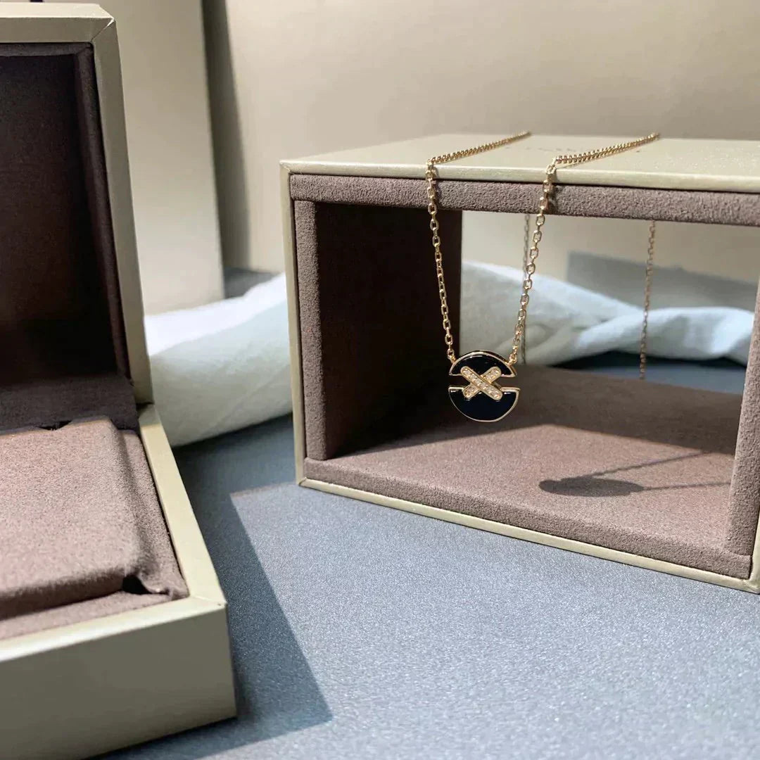 [Vellora Opalyn]JEUX DE ROSE GOLD DIAMOND NECKLACE