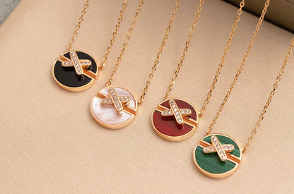 [Vellora Opalyn]JEUX DE ROSE GOLD DIAMOND NECKLACE