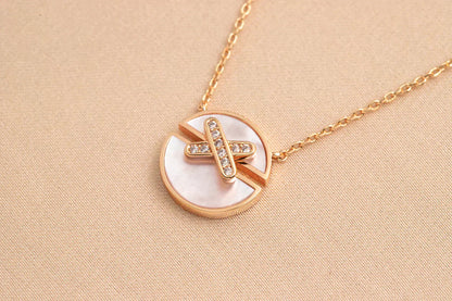 [Vellora Opalyn]JEUX DE ROSE GOLD DIAMOND NECKLACE