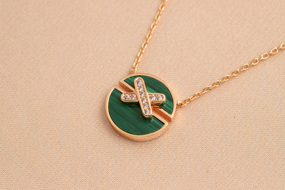 [Vellora Opalyn]JEUX DE PINK GOLD DIAMOND NECKLACE