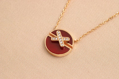 [Vellora Opalyn]JEUX DE ROSE GOLD DIAMOND NECKLACE