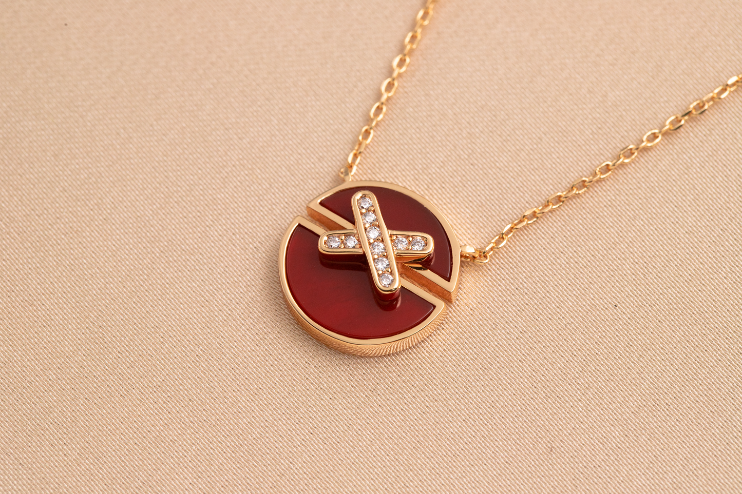 [Vellora Opalyn]JEUX DE PINK GOLD DIAMOND NECKLACE