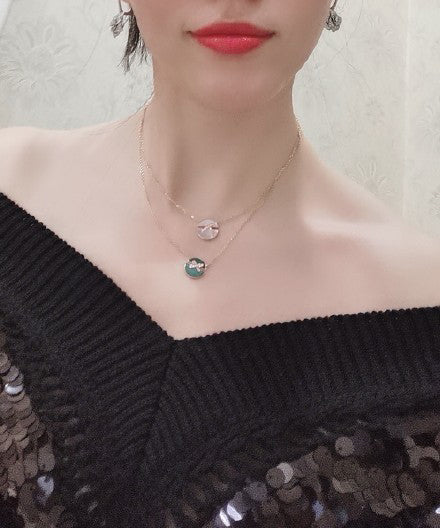 [Vellora Opalyn]JEUX DE ROSE GOLD DIAMOND NECKLACE