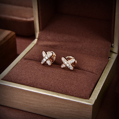 [Vellora Opalyn]JEUX DE GOLD DIAMOND EARRINGS