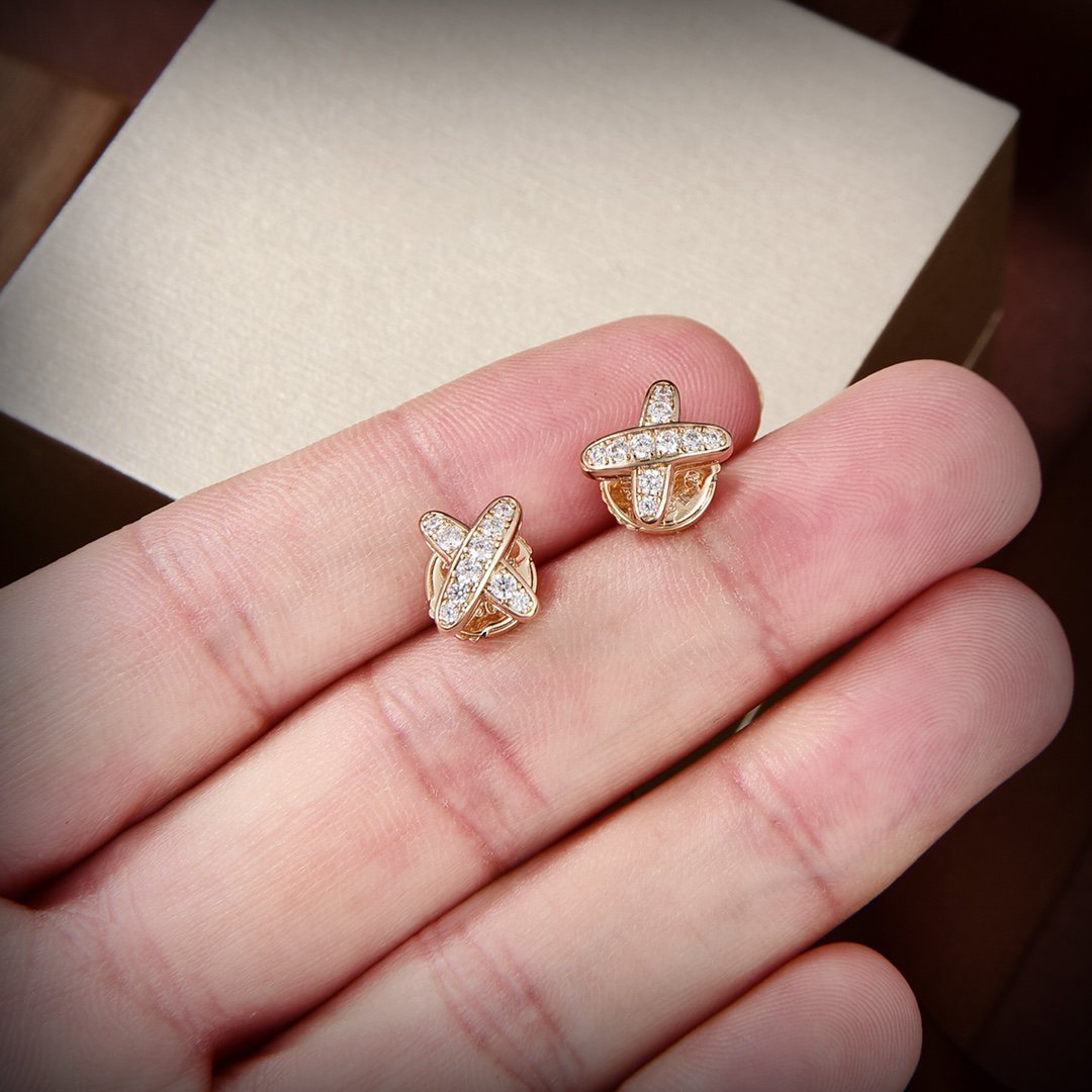 [Vellora Opalyn]JEUX DE GOLD DIAMOND EARRINGS