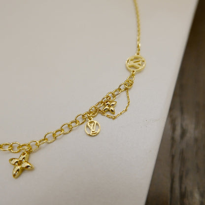 [Vellora Opalyn]BLOOMING SUPPLE NECKLACE BRASS
