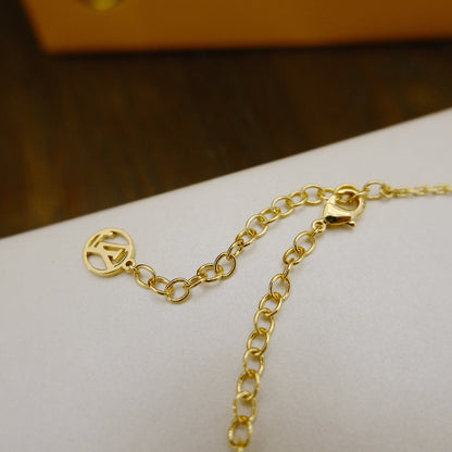 [Vellora Opalyn]BLOOMING SUPPLE NECKLACE BRASS