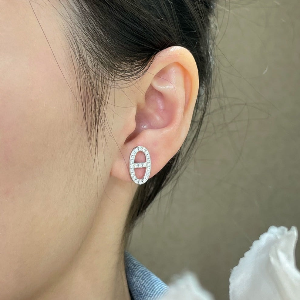 [Vellora Opalyn]HM FULL DIAMOND PIG NOSE STUD EARRINGS