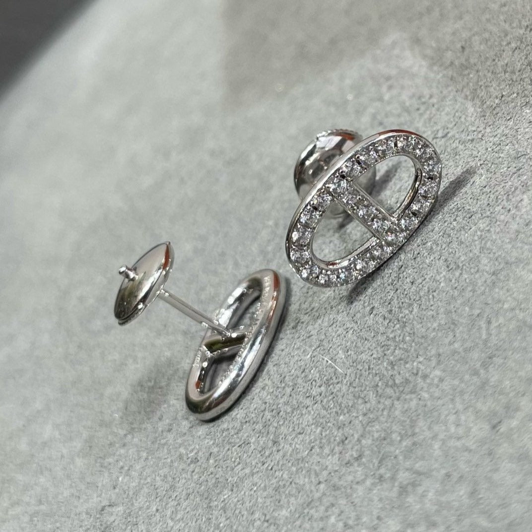 [Vellora Opalyn]HM FULL DIAMOND PIG NOSE STUD EARRINGS