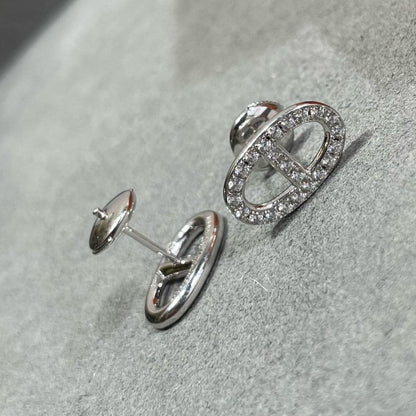 [Vellora Opalyn]HM FULL DIAMOND PIG NOSE STUD EARRINGS