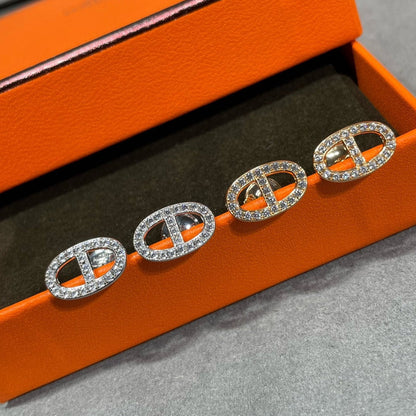 [Vellora Opalyn]HM FULL DIAMOND PIG NOSE STUD EARRINGS