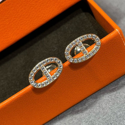 [Vellora Opalyn]HM FULL DIAMOND PIG NOSE STUD EARRINGS