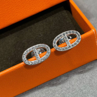 [Vellora Opalyn]HM FULL DIAMOND PIG NOSE STUD EARRINGS