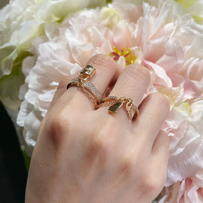[Vellora Opalyn]HM KELLY CLOCHETTE DOUBLE RING IN  WITH DIAMONDS