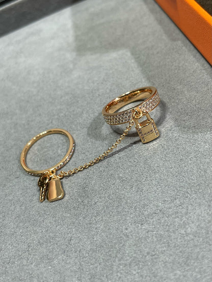 [Vellora Opalyn]HM KELLY CLOCHETTE DOUBLE RING IN  WITH DIAMONDS