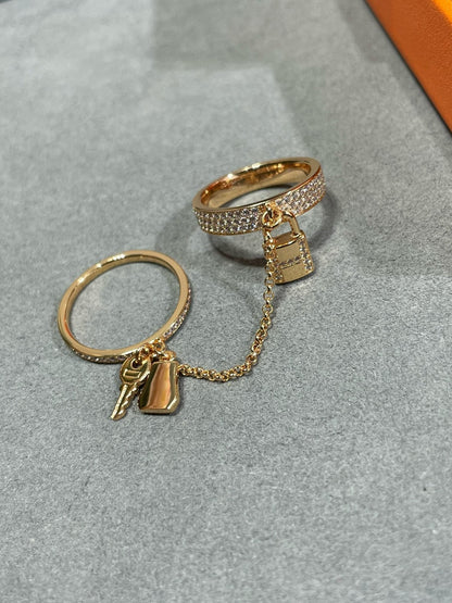 [Vellora Opalyn]HM KELLY CLOCHETTE DOUBLE RING IN  WITH DIAMONDS