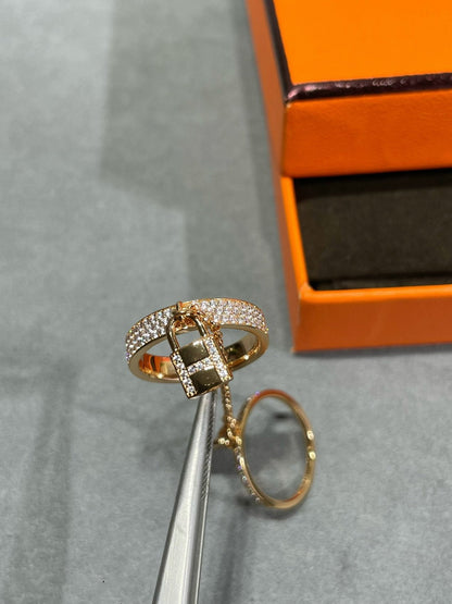 [Vellora Opalyn]HM KELLY CLOCHETTE DOUBLE RING IN  WITH DIAMONDS