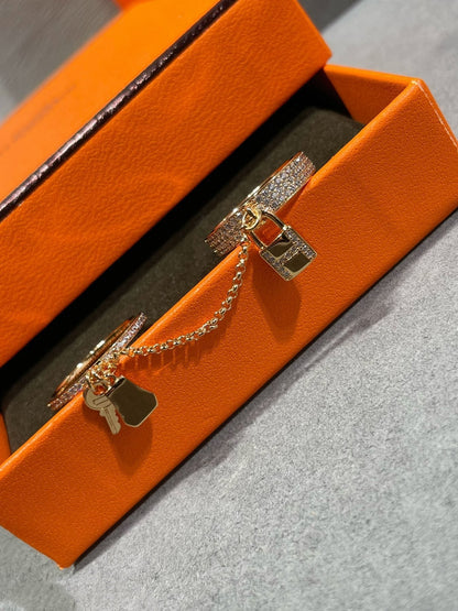 [Vellora Opalyn]HM KELLY CLOCHETTE DOUBLE RING IN  WITH DIAMONDS