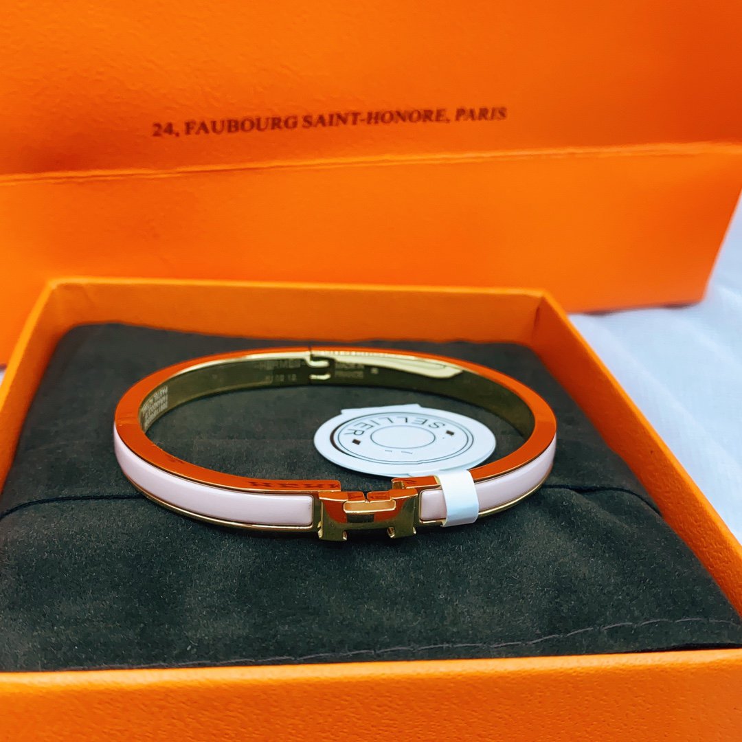 [Vellora Opalyn]CLASSIC HM CLIC  PINK 8MM ENAMEL BRACELET