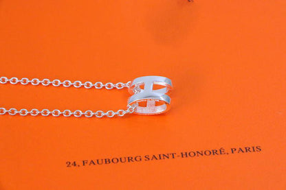 [Vellora Opalyn]HM NECKLACE H LETTER OVAL SERIES