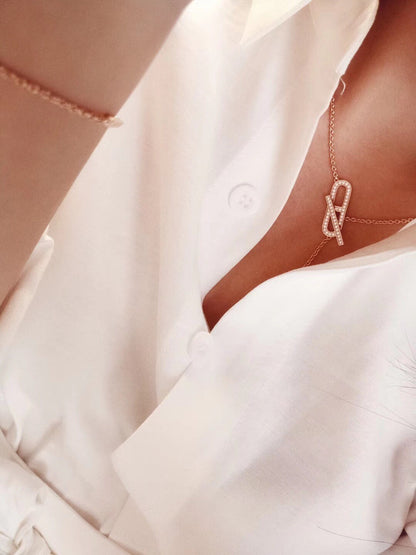 [Vellora Opalyn]HM FIRE PIG NOSE NECKLACE TRENDY STREET