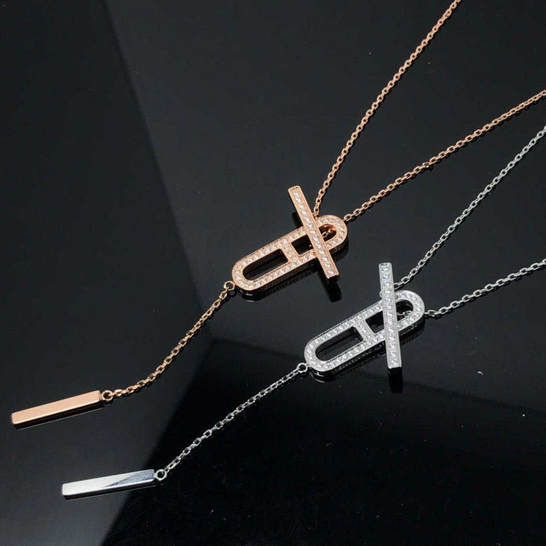 [Vellora Opalyn]HM NECKLACE PLATINUM ROSE GOLD DIAMOND