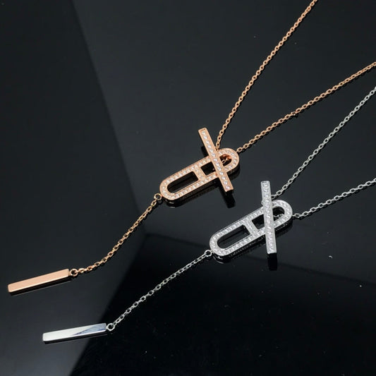 [Vellora Opalyn]HM NECKLACE PLATINUM ROSE GOLD DIAMOND