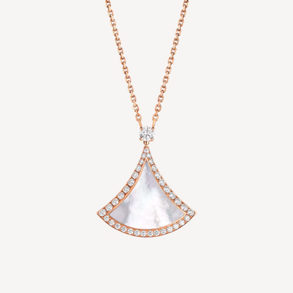 [Vellora Opalyn]DREAM MOP DIAMOND PAVED PINK GOLD NECKLACE