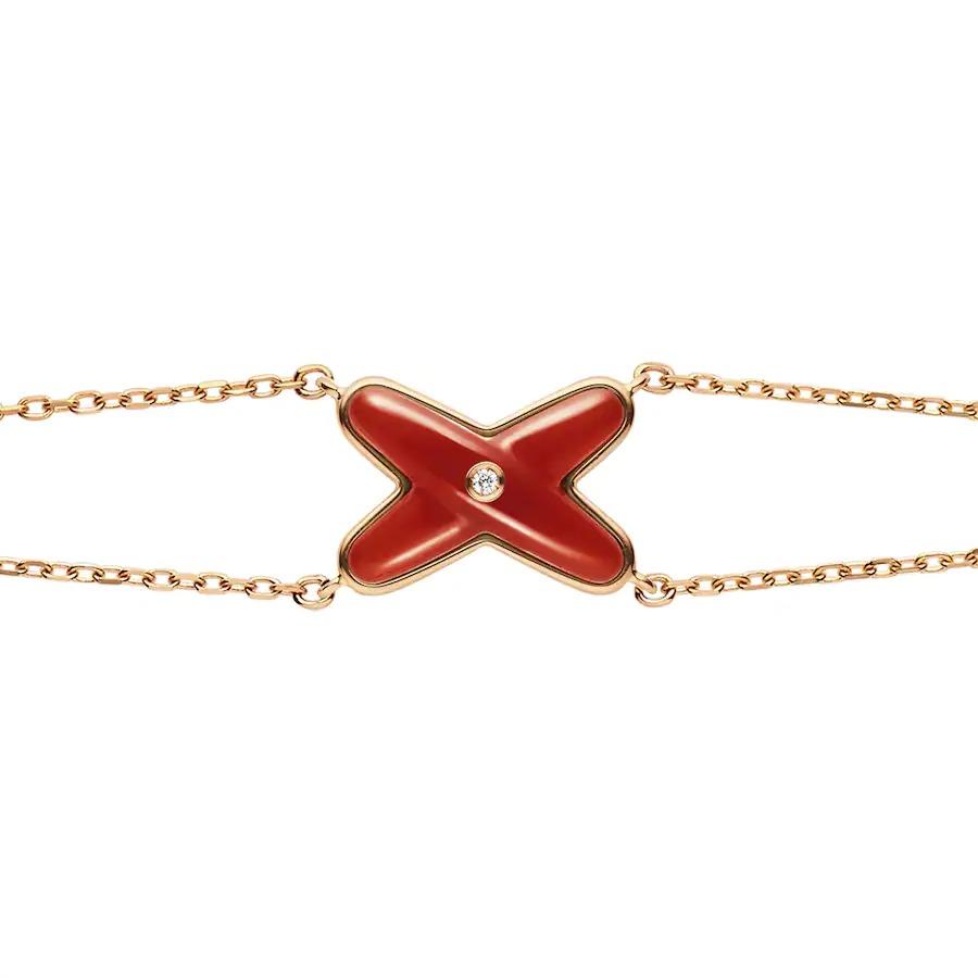 [Vellora Opalyn]JEUX BRACELET CARNELIAN PINK GOLD 1 DIAMOND