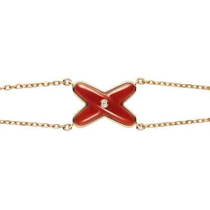 [Vellora Opalyn]JEUX BRACELET CARNELIAN PINK GOLD 1 DIAMOND