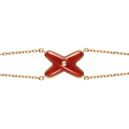 [Vellora Opalyn]JEUX BRACELET CARNELIAN PINK GOLD 1 DIAMOND