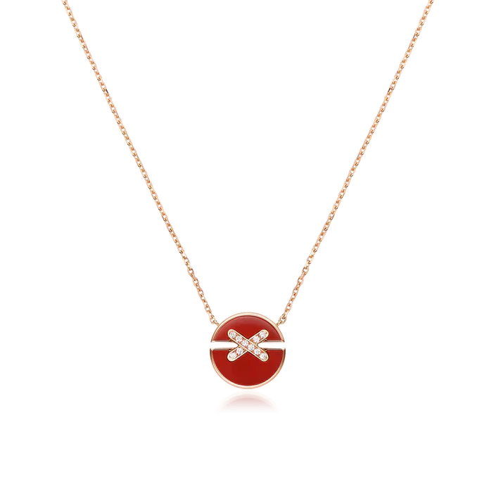 [Vellora Opalyn]JEUX DE ROSE GOLD DIAMOND NECKLACE