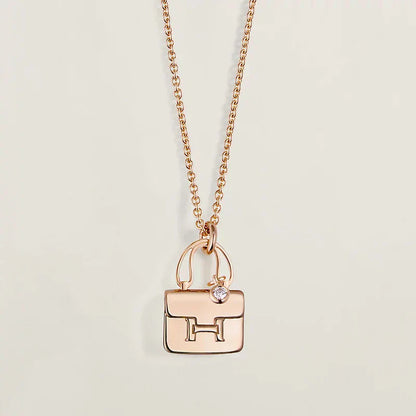 [Vellora Opalyn]AMULETTE PEDANT ROSE GOLD NECKLACE